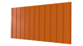 Профнастил С10 1155/1100x0,4 мм эконом, 2011 насыщенный оранжевый глянцевый