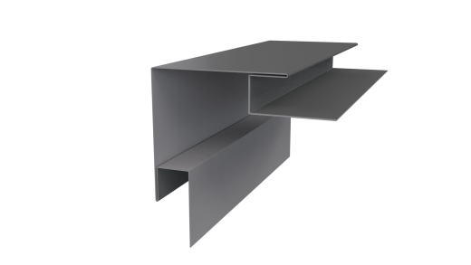 Планка угла наружного сложная Блок-хаус 110x110x2000 мм, 7037 пыльно-серый глянцевый