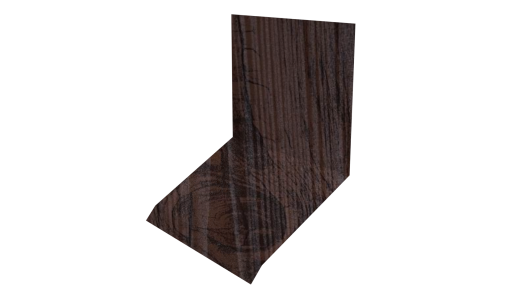 Планка примыкания верхняя к стене фальц 150x130x20 мм, Морёный дуб 3D