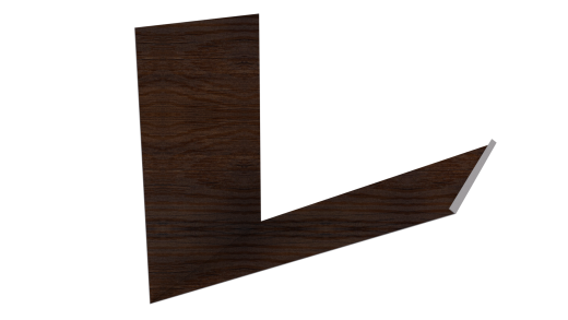 Планка примыкания верхняя к трубе фальц 250x210 мм, Античный дуб 3D