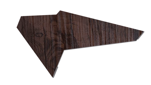 Планка примыкания в штробу 20x60x10 мм, Морёный дуб 3D