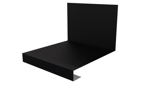 Планка примыкания нижняя к трубе фальц 140x200 мм, 9005 черный янтарь матовый