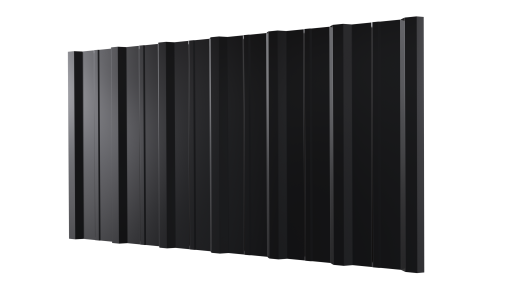 Профнастил НС16 1150/1100x0,5 мм, 9005 черный янтарь глянцевый
