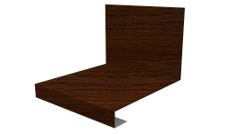 Планка примыкания нижняя к трубе фальц 140x200 мм, Золотистый дуб 3D