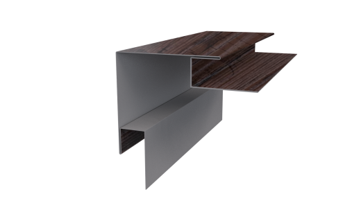 Планка угла наружного сложная Блок-хаус 110x110x2000 мм, Морёный дуб 3D