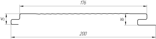 Лайн Про Гофр 200/176x0,45 мм, Дикий камень