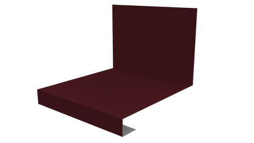 Планка примыкания нижняя к трубе фальц 140x200 мм, 3005 винно-красный глянцевый