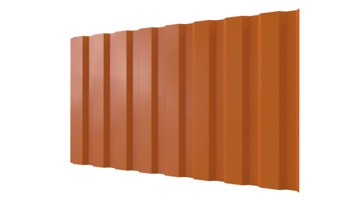 Профнастил С20A 1150/1100x0,4 мм эконом, 2011 насыщенный оранжевый глянцевый