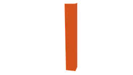 Планка угла наружного 50x50x2000 мм, 2004 оранжевый глянцевый