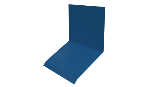 Планка примыкания верхняя к стене фальц 150x130x20 мм, 5015 небесно-синий глянцевый