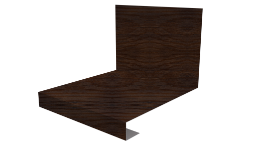 Планка примыкания нижняя к трубе фальц 140x200 мм, Античный дуб 3D