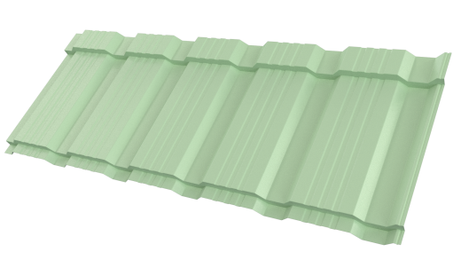 Профиль Пегас 1195/1130x0,4 мм, 6019 бело-зеленый глянцевый