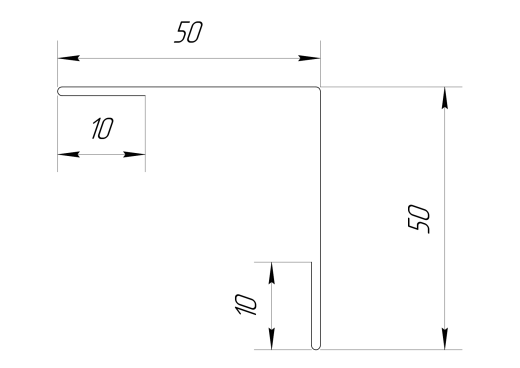 Планка угла наружного 50x50x2000 мм, 9003 сигнальный белый глянцевый