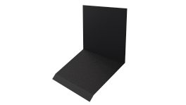 Планка примыкания верхняя к стене фальц 150x130x20 мм, 9005 черный янтарь стальной бархат