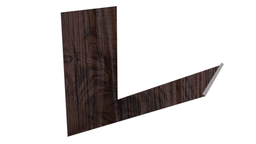 Планка примыкания верхняя к трубе фальц 250x210 мм, Морёный дуб 3D