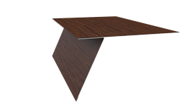 Планка карнизная фальц 130x80 мм, Золотой орех 3D