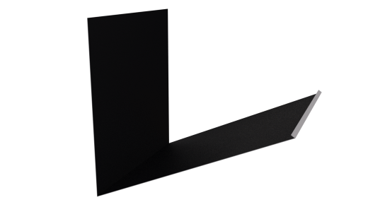 Планка примыкания верхняя к трубе фальц 250x210 мм, 9005 черный янтарь стальной бархат