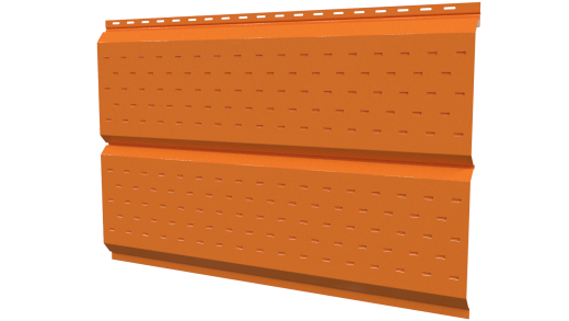 Софит Л-брус перфорированный 264/241x0,4 мм, 2011 насыщенный оранжевый
