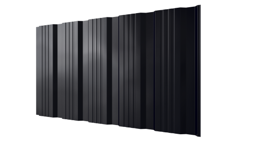 Профнастил К20 1195/1130x0,4 мм эконом, 9005 черный янтарь глянцевый