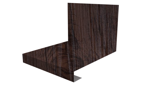 Планка примыкания нижняя к трубе фальц 140x200 мм, Морёный дуб 3D