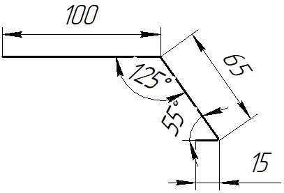 Планка карнизная 100x65x2000 мм, 9005 черный янтарь стальной бархат