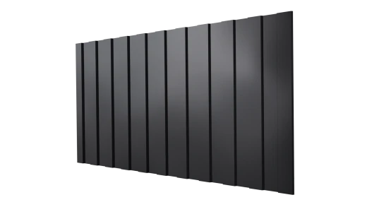 Профнастил С8 1200/1150x0,5 мм, 9005 черный янтарь глянцевый