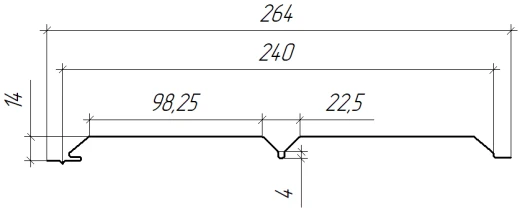 Л-брус 264/240x0,4 мм, 7035 светло-серый глянцевый